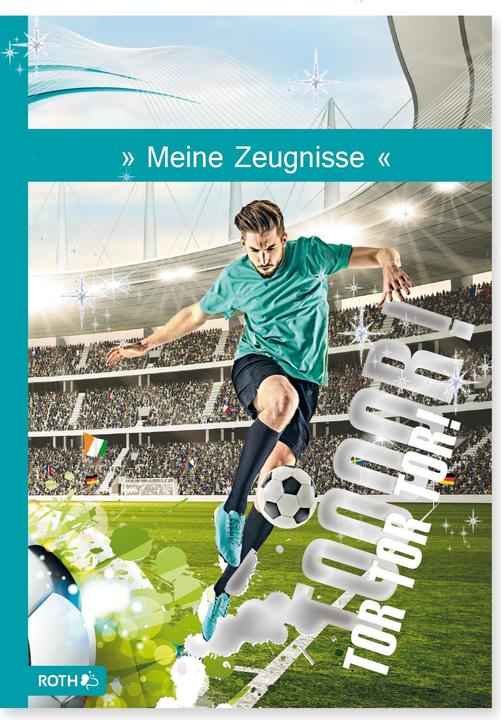 Produktbild Roth Zeugnismappe mit Design und Effektfolie, A4, Folie, 10 Einlagen, Fussballstar (A4, 1 x)