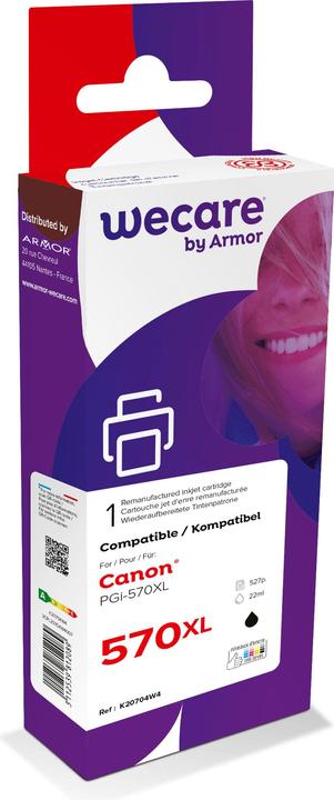 Produktbild Wecare Tinte XL rebuilt schwarz PGI570XLB zu Canon PIXMA MG5750 25ml (BK)