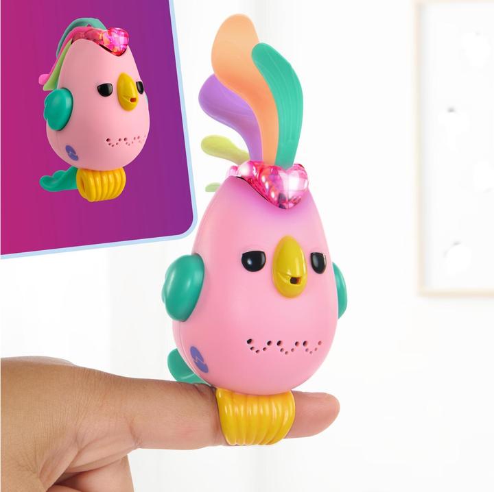 Image du produit WowWee Fingerlings Sweet Tweets Interactive Bird : Debbie, enregistrez et jouez des messages secrets, 40+ (Multilingue)