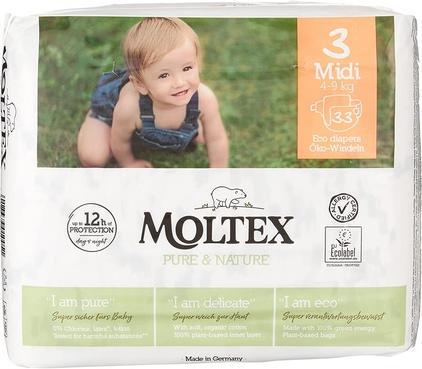 Actual product image Moltex Öko Eco diapers, Midi (4-9 kg) (Size 1, 33 Piece)