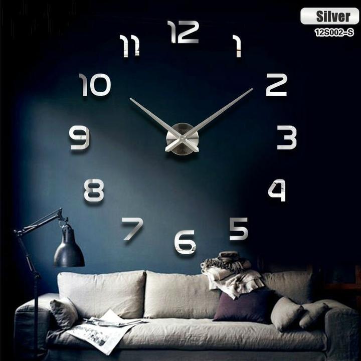 Actual product image Ikonka Large wall clock 80-120cm, silver (31 cm)