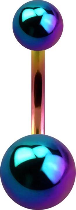 Actual product image Star Piercing Banana coloured with two balls (without brass, Titanium G23)