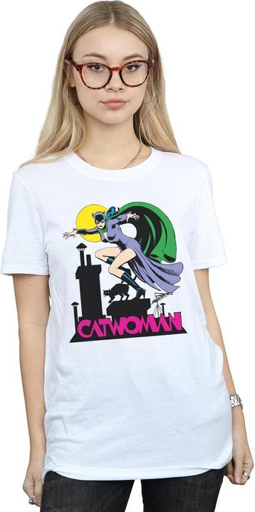 Actual product image Womens/Ladies Catwoman Text Logo Cotton Boyfriend T-Shirt (XL)