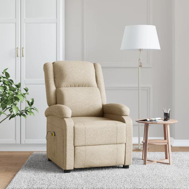 Immagine prodotto VidaXL Poltrona massaggiante Poltrona TV Poltrona relax Poltrona reclinabile Tessuto crema