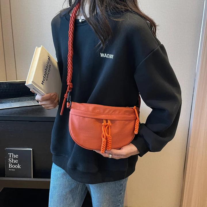 Actual product image Only-Bags.Store Casual Solid Colour Chest Bag Large Capacity Waist Pack Bags Canvas Shoulder Crossbody Bags