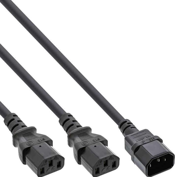 Actual product image InLine Y-distributor cable, 1x IEC plug to 2x IEC socket (1.80 m, IEC 309)