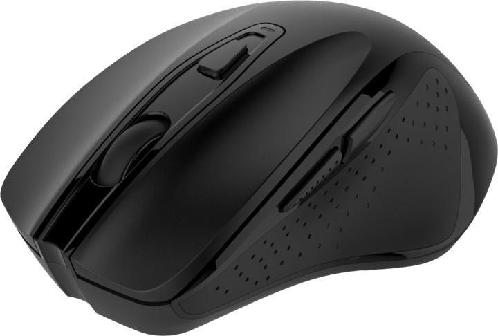 Deltaco OFFICE draadloos, ergonomisch, 1x AA, zwart (Draadloze)