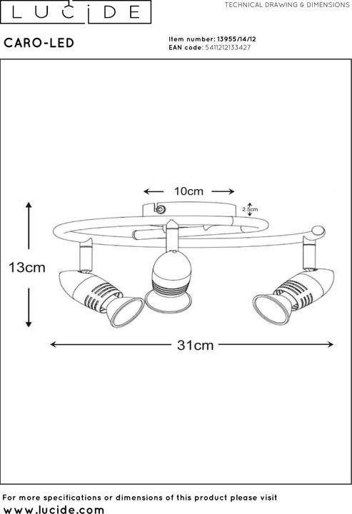 Actual product image Lucide Carpo (350 lm, GU10)