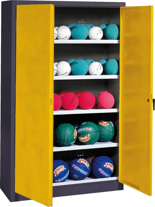 Actual product image C+P Ball cabinet (HxWxD: 195x150x50 cm, with full sheet metal hinged doors, type 3)