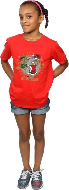 Actual product image Tom & Jerry Girls Christmas Surprise Cotton T-Shirt (116)