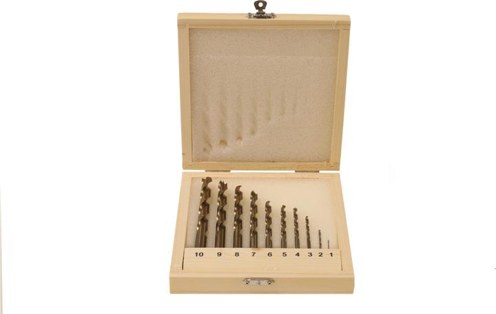 Image du produit Stier Jeu de 10 mèches à bois HSS Co, 1-10 mm (5 mm, 6 mm, 7 mm, 8 mm, 9 mm, 10 mm, 1 mm, 2 mm, 3 mm, 4 mm)