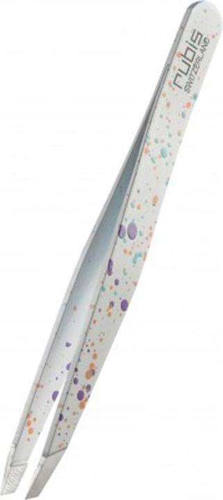 Produktbild Rubis Pinzette Actionpainting schräg, weiss, Inox