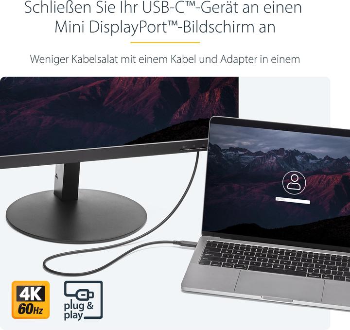 Produktbild StarTech USB Typ C — Mini DisplayPort (1.80 m, DisplayPort)