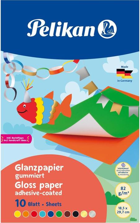 Produktbild Pelikan Glanzpapier gummiert (150 g/m², 10 x)