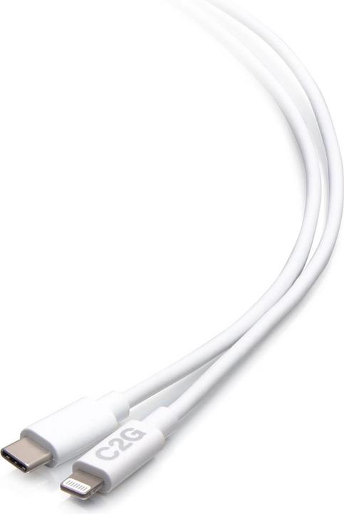 C2G 6ft White USB C Lightning Cable (1.80 m, USB 2.0)