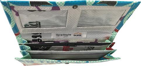 Actual product image Bekos Upcycling - Ladies Purse made from recycled fish food bags light green