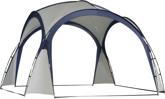 Actual product image Swisshandel24 Marquee party tent sun protection weatherproof fibreglass pole + polyester cream white + blue 3.5 x (350 cm, 350 cm)