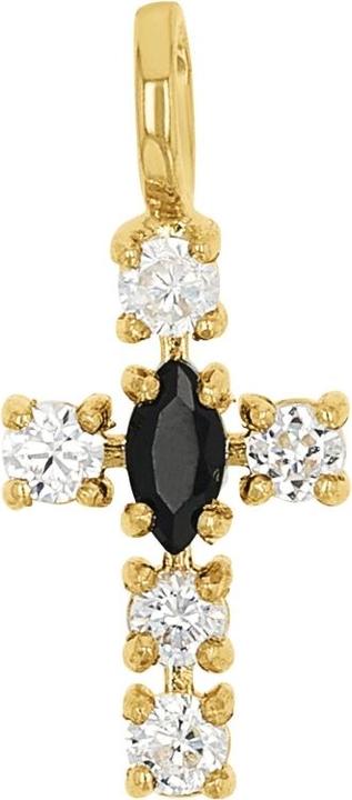 Actual product image Amor pendant for ladies, gold 375, zirconia synth. | cross (Gold 375, 9 ct)