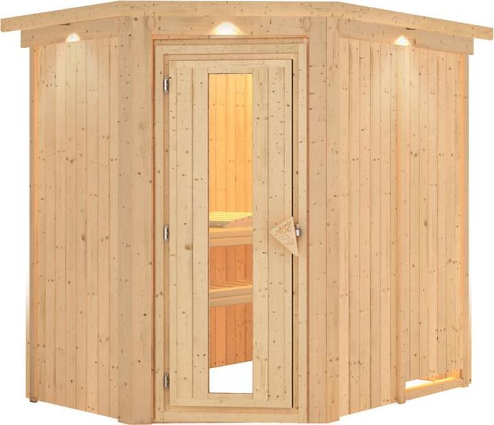 Produktbild Karibu Sauna Caspin Eckeinstieg, Kranz (Ohne Ofen)