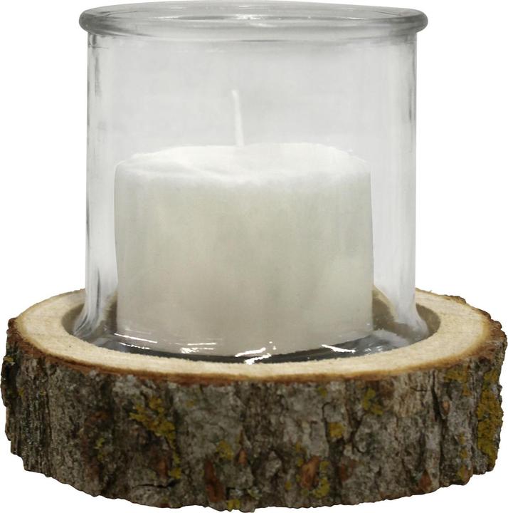 Immagine prodotto Natura Punto Vaso per candele su base di legno (13 x 13 cm)