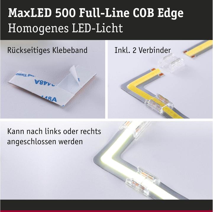 Immagine prodotto Paulmann MaxLED 500 angolo striscia COB a linea intera (Bianco, 3 cm, Interno)