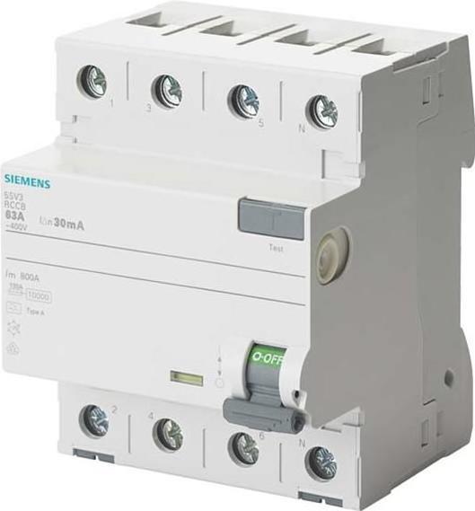 Produktbild Siemens SIEM 5SV3647-6 FI-Schutzschalter TYP A 80/4 300MA 4TE