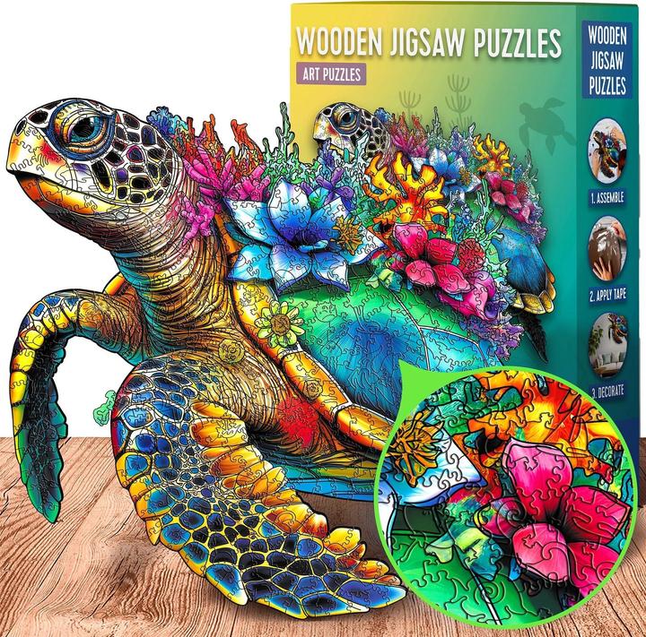 Actual product image Escape Welt Turtle (200 pieces) - wooden jigsaw puzzle (200 pieces)