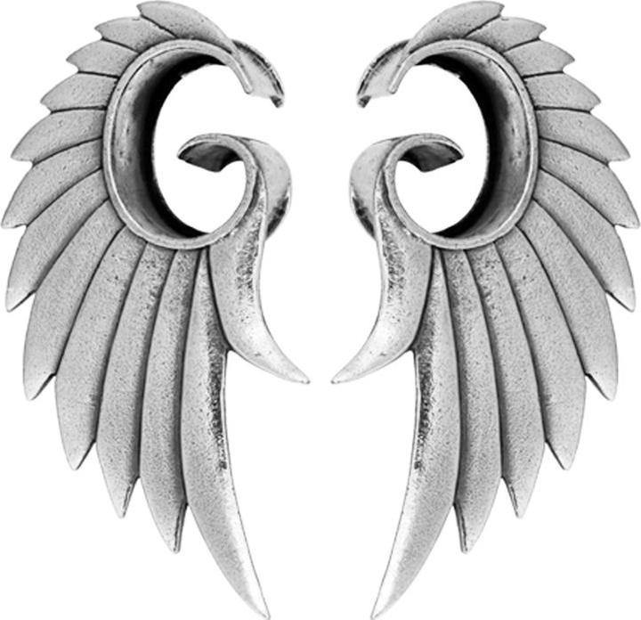 Actual product image Star Piercing Flesh Tunnel silver angel wings (2pcs.) (Brass)