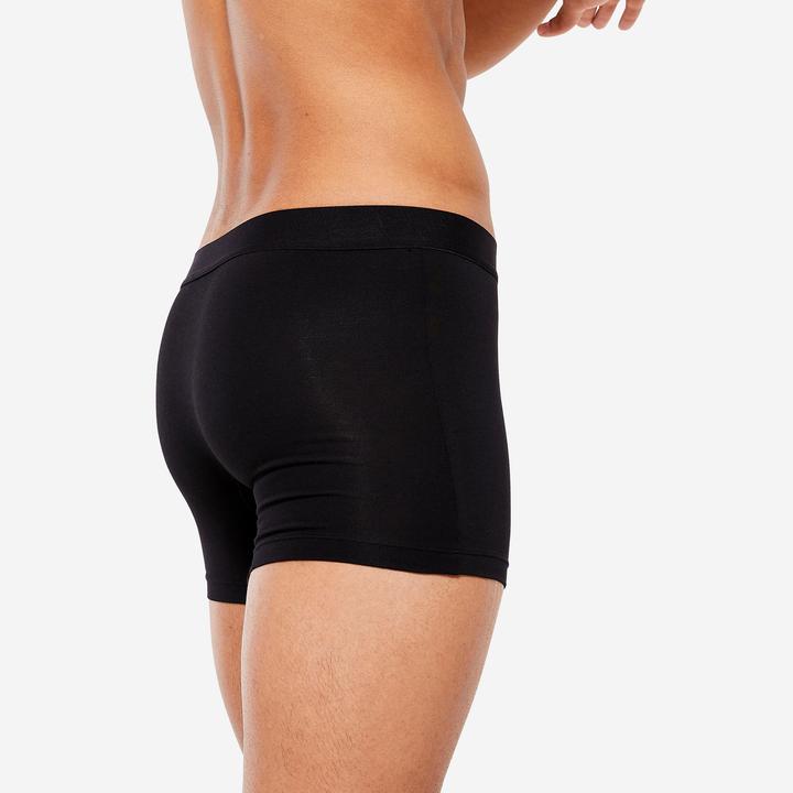 Produktbild Domyos Boxershorts Herren Baumwolle 3er-Pack - schwarz/grau/blau (XL, 3er Pack)