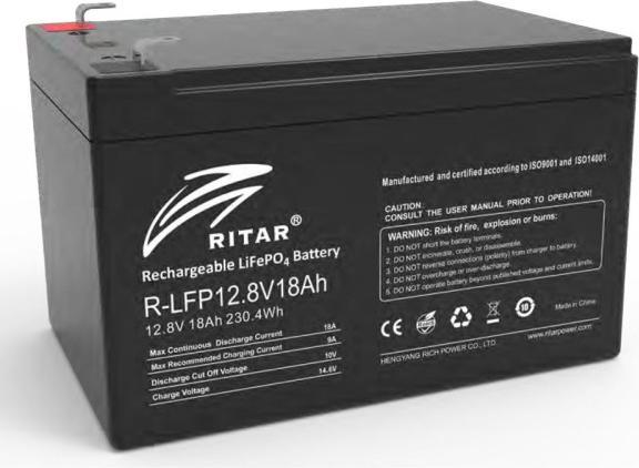 Produktbild Ritar LiFePO4 Batterie 12,8V 18Ah (12.80 V, 18 Ah)