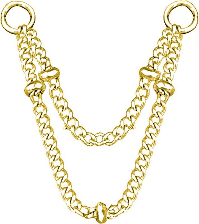 Produktbild Star Piercing Verbindungskette Basic doppelt fünf Ringe vergoldet (Chirurgenstahl 316L)