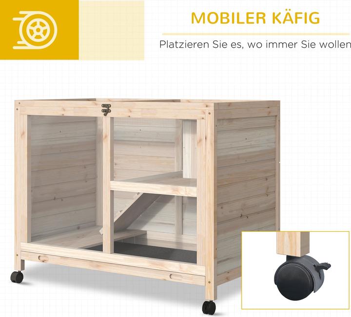 Produktbild PawHut Kleintierstall mit Rollen