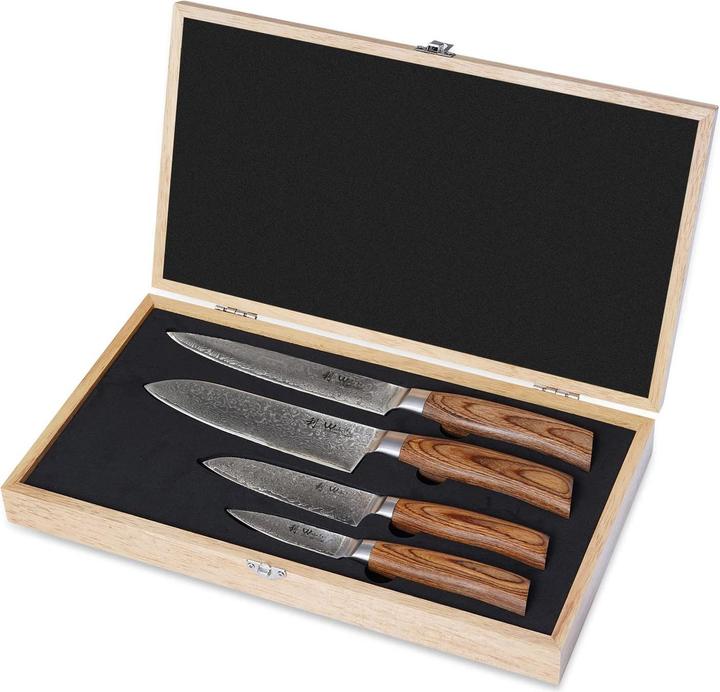 Immagine prodotto Wakoli Set di 4 coltelli Damasco EDIB Serie Pro (17 cm)