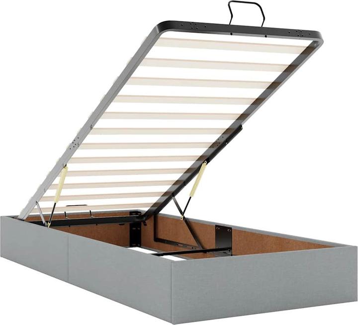 Image du produit VidaXL Lit Ottoman avec matelas Gris clair 100x200 cm Tissu (100 x 200 cm)
