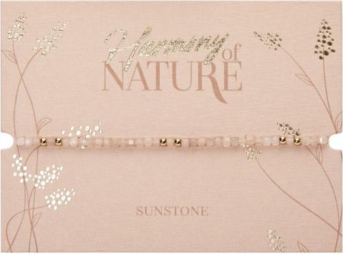 Produktbild HCA Armband - "Harmony of nature" - Sonnenstein - vergoldet (17 cm, Edelstein kombiniert mit Kugeln aus Edelstahl)