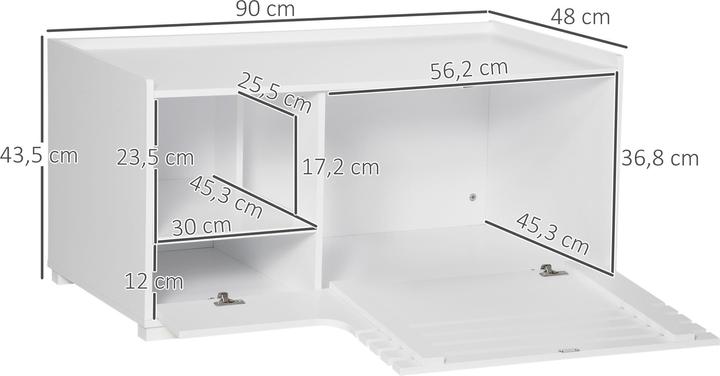 Image du produit PawHut Armoire à chats (Bac à litière fermé)
