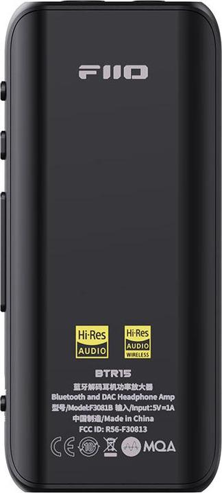 FiiO BTR15 (USB-DAC, Écran, commutateur de gain, Micro, Réglage du son, Bluetooth)