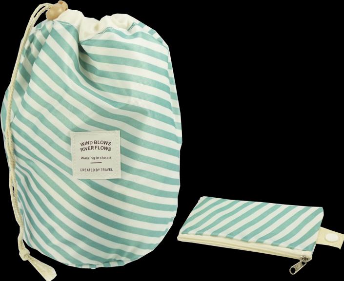 Immagine prodotto Borsa da viaggio Beauty, a righe bianche e turchesi, vuota