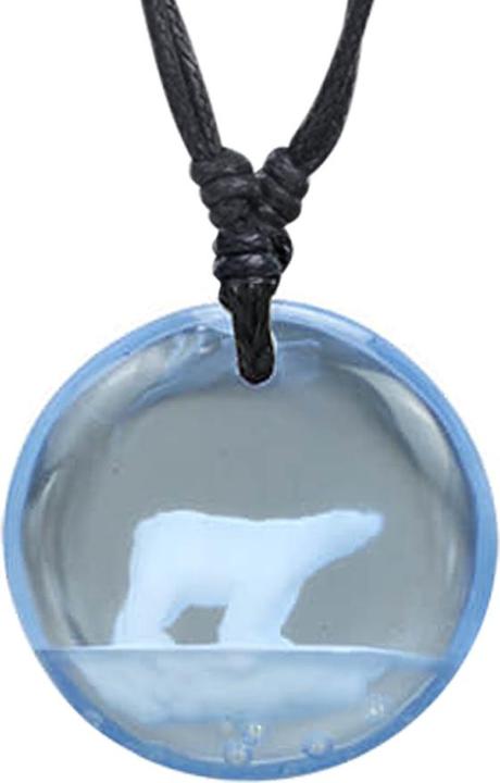 Produktbild Star Piercing Halskette schwarz Anhänger Eisbär Epoxy blau (ohne Messing, Organisch)