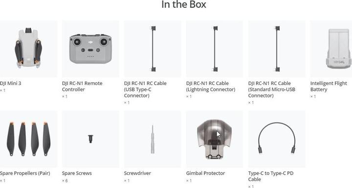 Immagine prodotto DJI Mini 3 (38 min, 249 g, 48 Mpx)