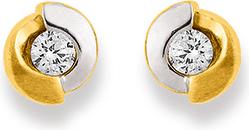 Produktbild Natsumi Schmuck Ohrstecker Bicolor Gold 18K/750 mit Zirkonia (750/18 K Gelbgold, 750/18 K Weissgold)