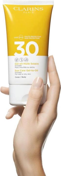 Actual product image Clarins Sun - Gel-en-Huile Solaire Corps SPF30 (Suntan cream, SPF 30, 150 ml, 197 g)
