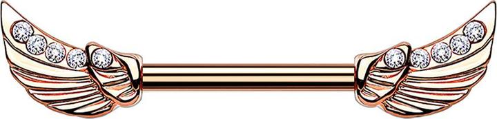 Immagine prodotto Star Piercing Barbell rosegold Engelsflügel Kristall silber (Acciaio chirurgico 316L, Ottone)