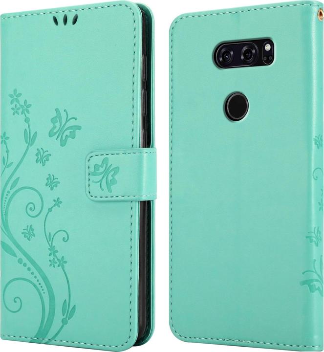 Actual product image Cadorabo Flower Book Case for LG V30 / V30+ / V30S / V30S+ (LG V30+, LG V30S+, LG V30)