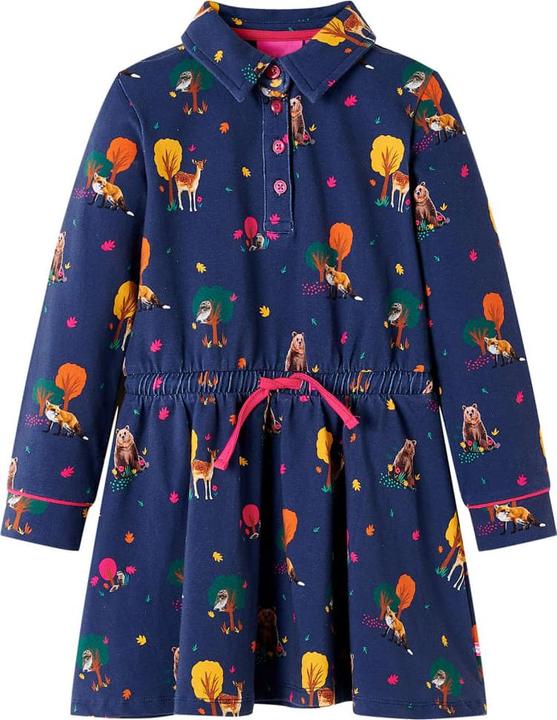 Immagine prodotto VidaXL Abito da bambino con maniche lunghe e coulisse blu navy (116)