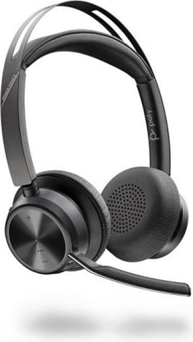 Image du produit Poly Voyager Focus 2 MS Teams Wireless Headset, Bluetooth, USB-C/A Adapter, Charging stand, Black (Sans fil, USB-A)