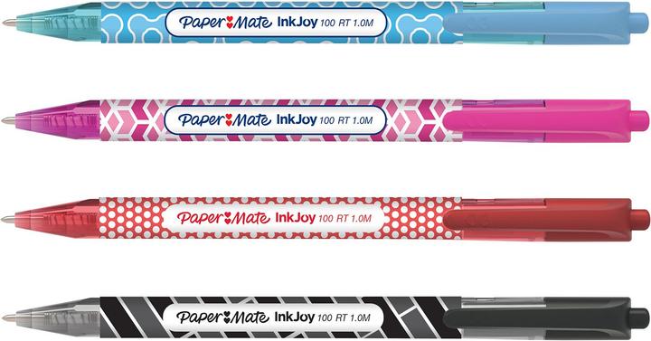 Produktbild Paper Mate Kugelschreiber InkJoy Wrap 100 RT 4 Stk (Blau, Schwarz, Rot, Pink)