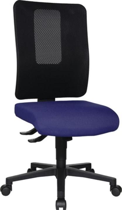 Topstar Siège de bureau synchrone noir/bleu 450-550 mm sans accoudoirs charge maximale 110 kg