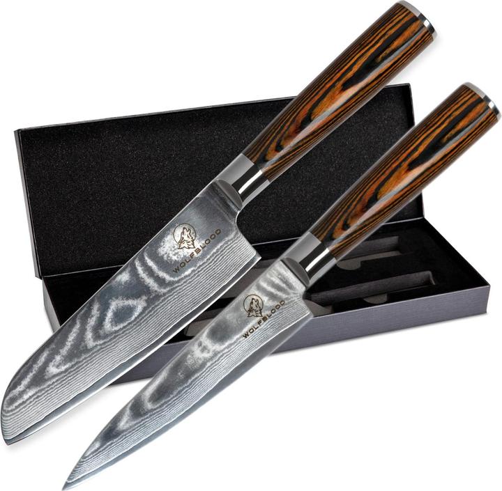 Actual product image Wolfblood Damascus knife set (13 cm)