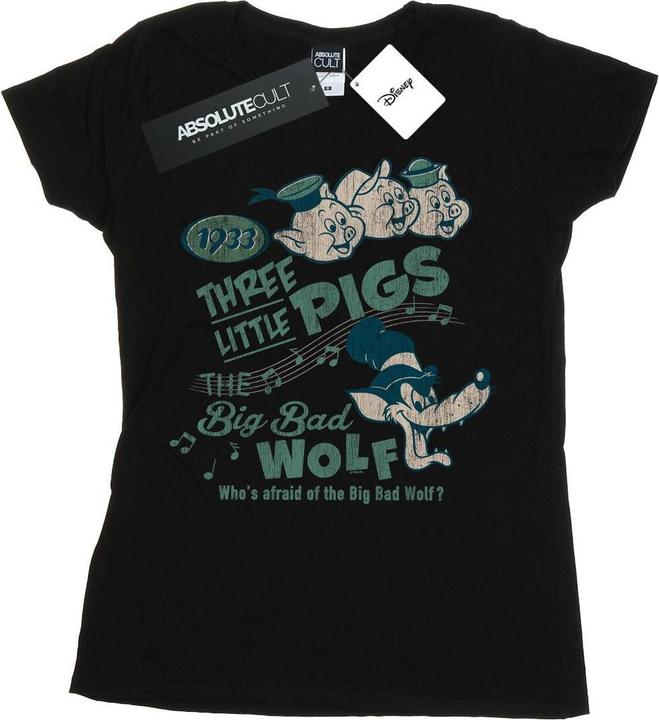 Disney Three Little Pigs Who's Afraid Of The Big Bad Wolf TShirt (L)